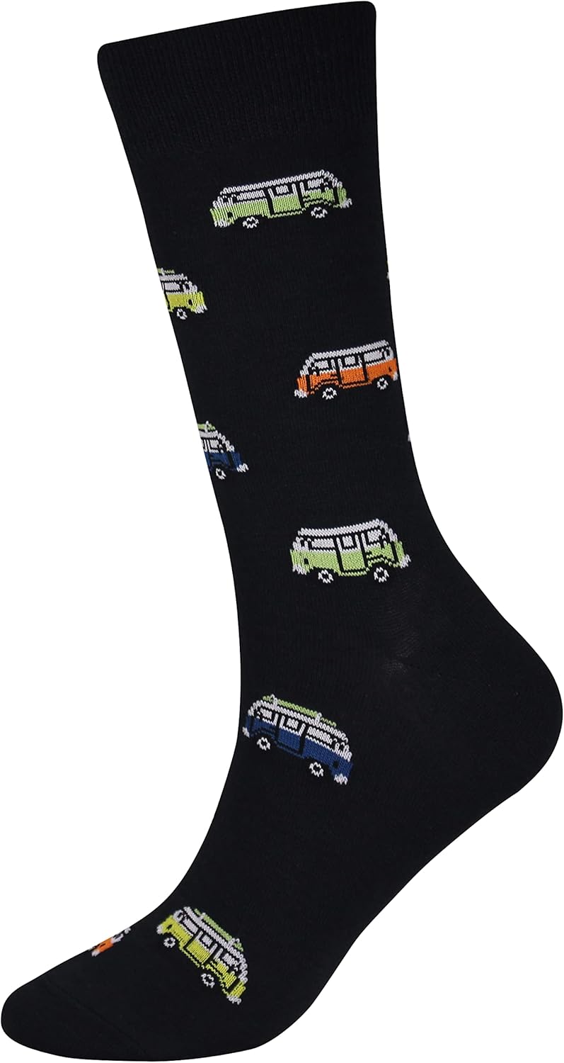 Cansok Men's 2/4 Packs Fun Crazy Novelty Dress Crew Socks - Image 4